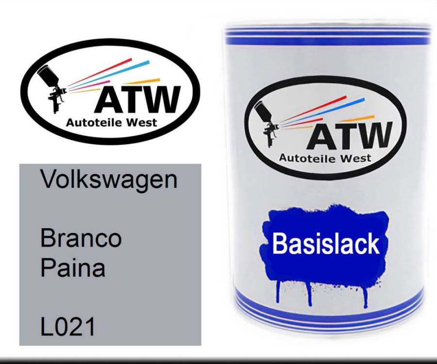 Volkswagen, Branco Paina, L021: 500ml Lackdose, von ATW Autoteile West.